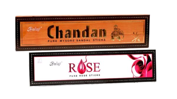 RGshopnet Balaji Chandan and Rose Incense Sticks Combo